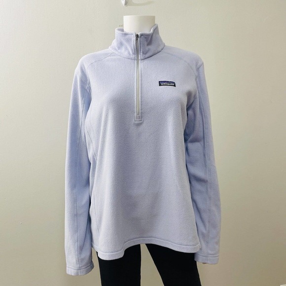 Patagonia Tops - Patagonia XL Micro D 1/4 Zip Fleece Sweater Purple Lavender Womens Recycled Poly
